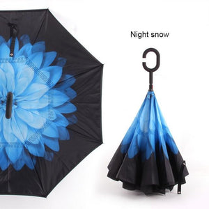 C Handle Windproof Reverse Folding Umbrella