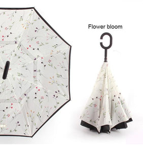 C Handle Windproof Reverse Folding Umbrella